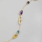 Artystyczna Bransoletka z Kolorowymi Kamieniami i Złotymi Ogniwami