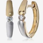 Dwukolorowe Kolczyki Koła z Pojedynczą Cyrkonią